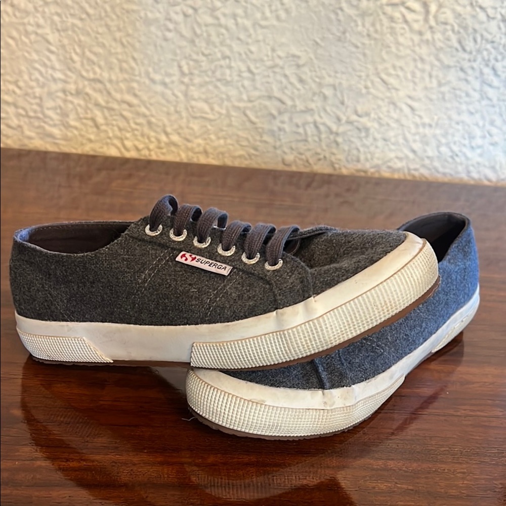 Superga Gray and White Sneakers Classic Design